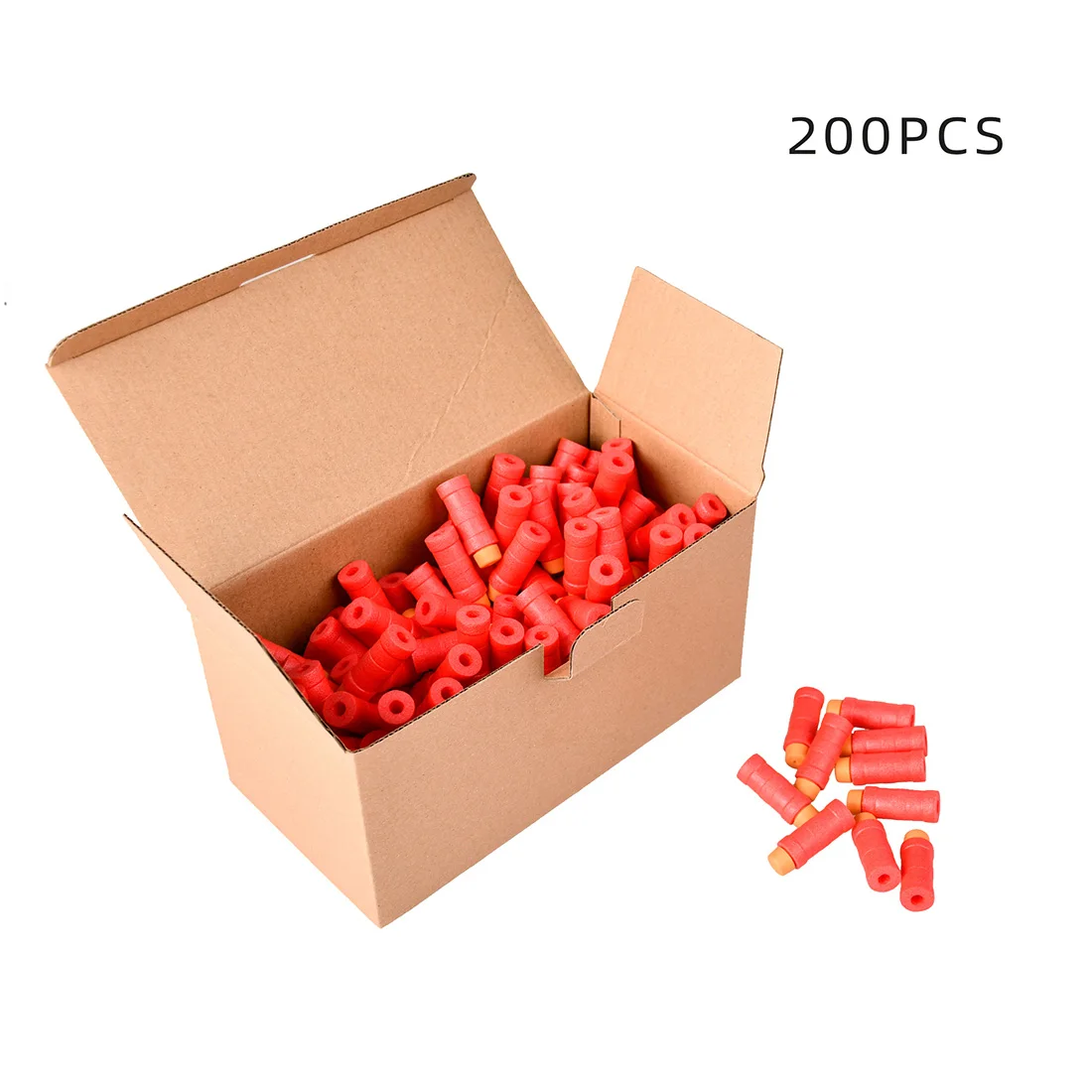 200PCS Worker 3-แหวนไม้ไผ่ลูกดอก Emitter Bullet ปืนของเล่นอุปกรณ์เสริมโฟมลูกดอกกระสุนเด็กของเล่นกลางแจ้ง