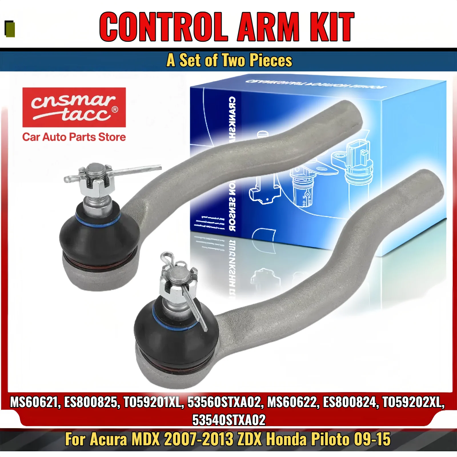 

Передние внешние наконечники рулевой тяги для Honda Pilot 2009-2015 для Acura MDX 2007-2013 TO59201XL 53560STXA02 TO59202XL 53540STXA02