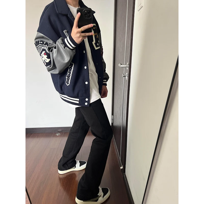 

Bla Cleanfit Knife Straight Leg American High Street Vibe Джинсы с высокой талией Утягивающие микро расклешенные брюки для мужчин
