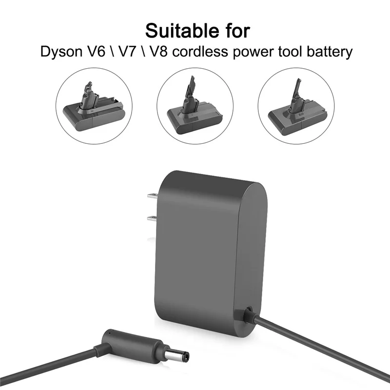 Pengisi Daya Baterai Dapat Diganti Stabil untuk Dyson Portabel V6 V7 V8 26.1V Pengisi Daya Baterai Model Universal dengan Steker AS