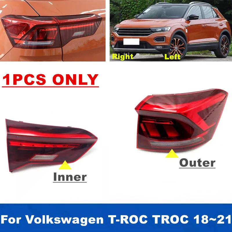 

1PCS Car Replacement Rear Bumper Inner or Outer Tail Lamp For Volkswagen VW T-ROC TROC 2018 2019 2020 2021 Brake Tail Light