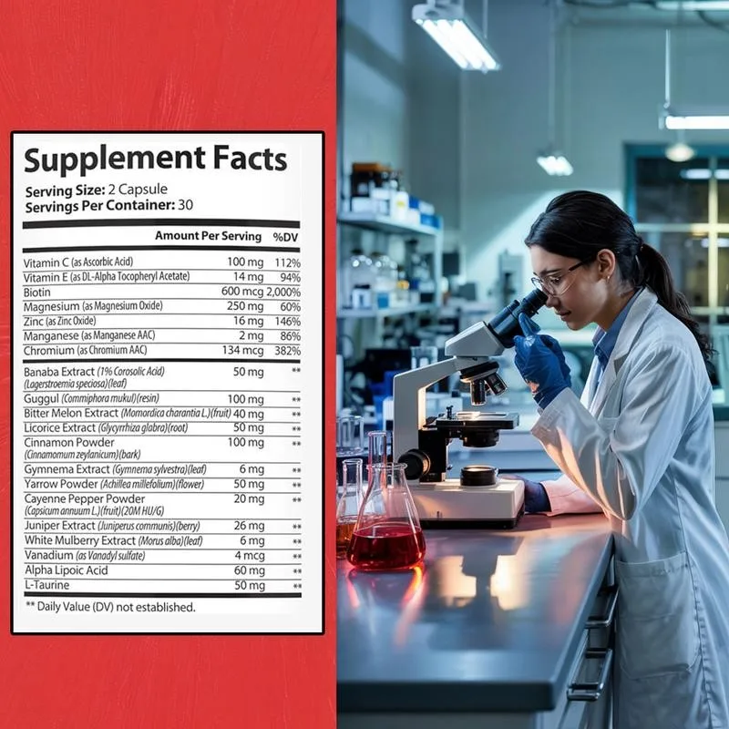 Blood Sugar Complex Supplement - Enhance Energy and Vitality, Reduce Fatigue and Improve Blood Circulation