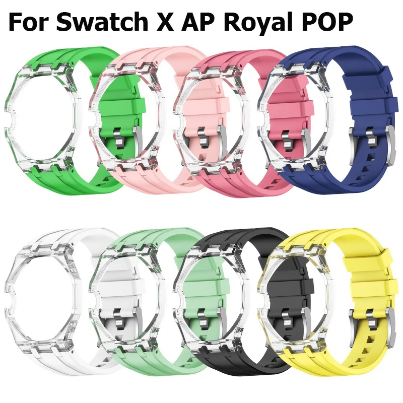 Transparent Modification Kit For Swatch X AP Royal POP Watch Case Silicone Strap Pocket Watch Changer To Wristwatch Accessories