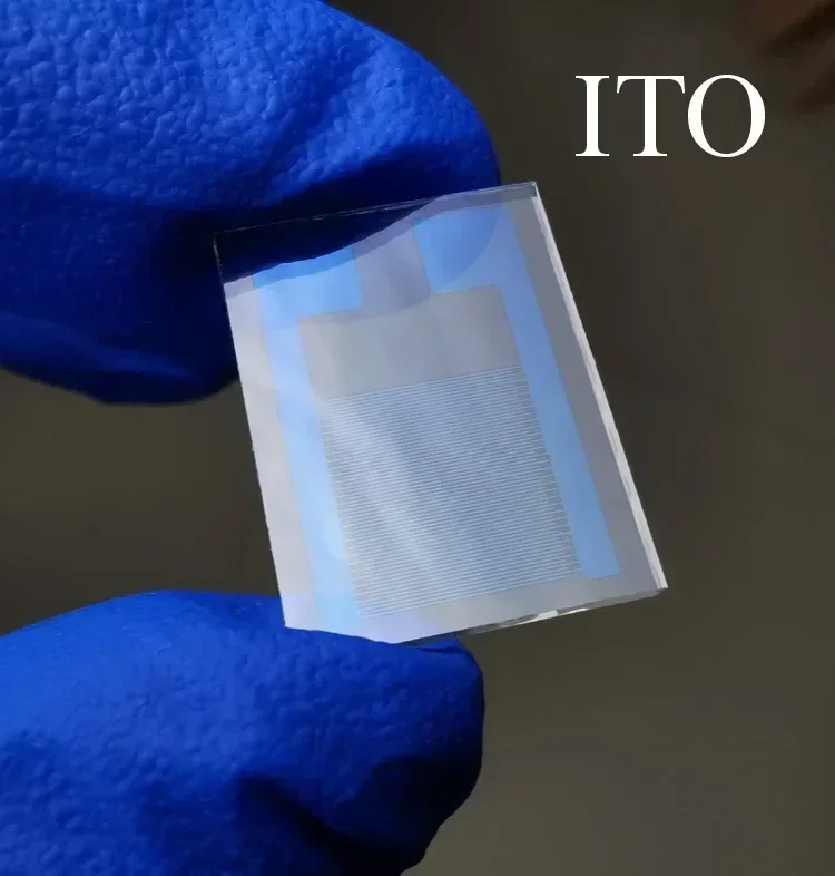 Vidrio conductor ITO totalmente transparente de 150 um (para investigación científica)