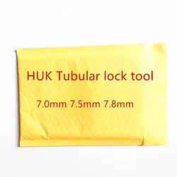 3pcs HUK Tubular Tool HUK 7 Pin Tubular (7.0mm & 7.5mm & 7.8mm) Lengthened Open Locksmith Tools