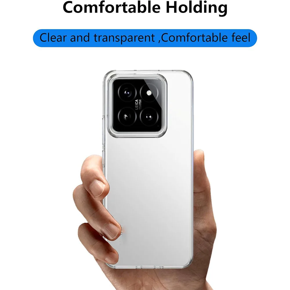 Ultra Thin Silicone Clear Soft Case For Xiaomi Mi 14 13 T 13T Pro Transparent Back Cover Phone Shell Shockproof TPU Bumper Funda image 3
