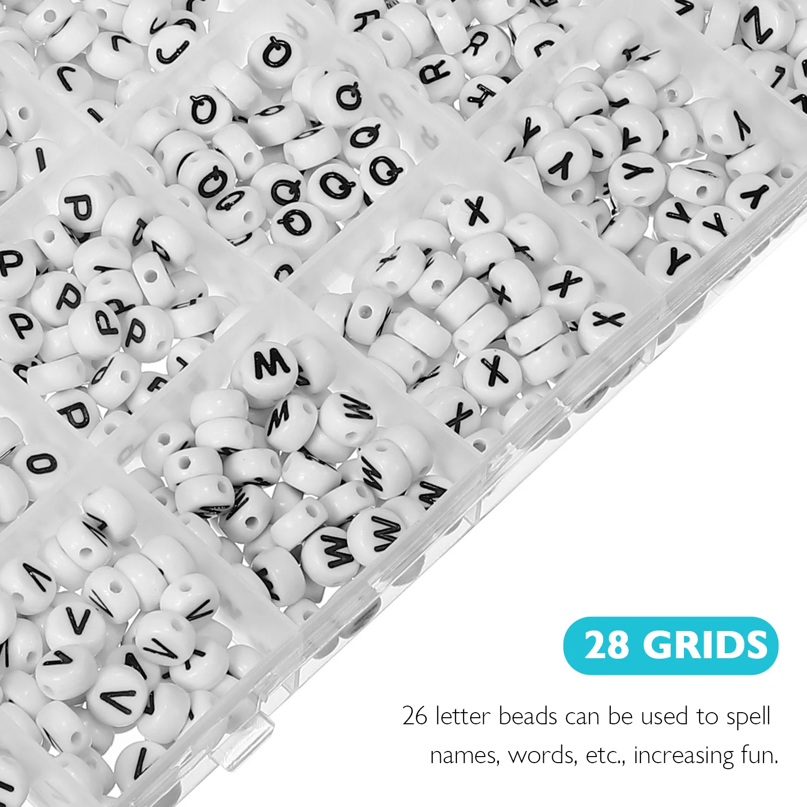 1 صندوق حروف الخرز البلاستيك الأبجدية 26 حرف DIY بها بنفسك صنع المجوهرات سوار رسائل الخرز للأساور رسالة حبة عدة
