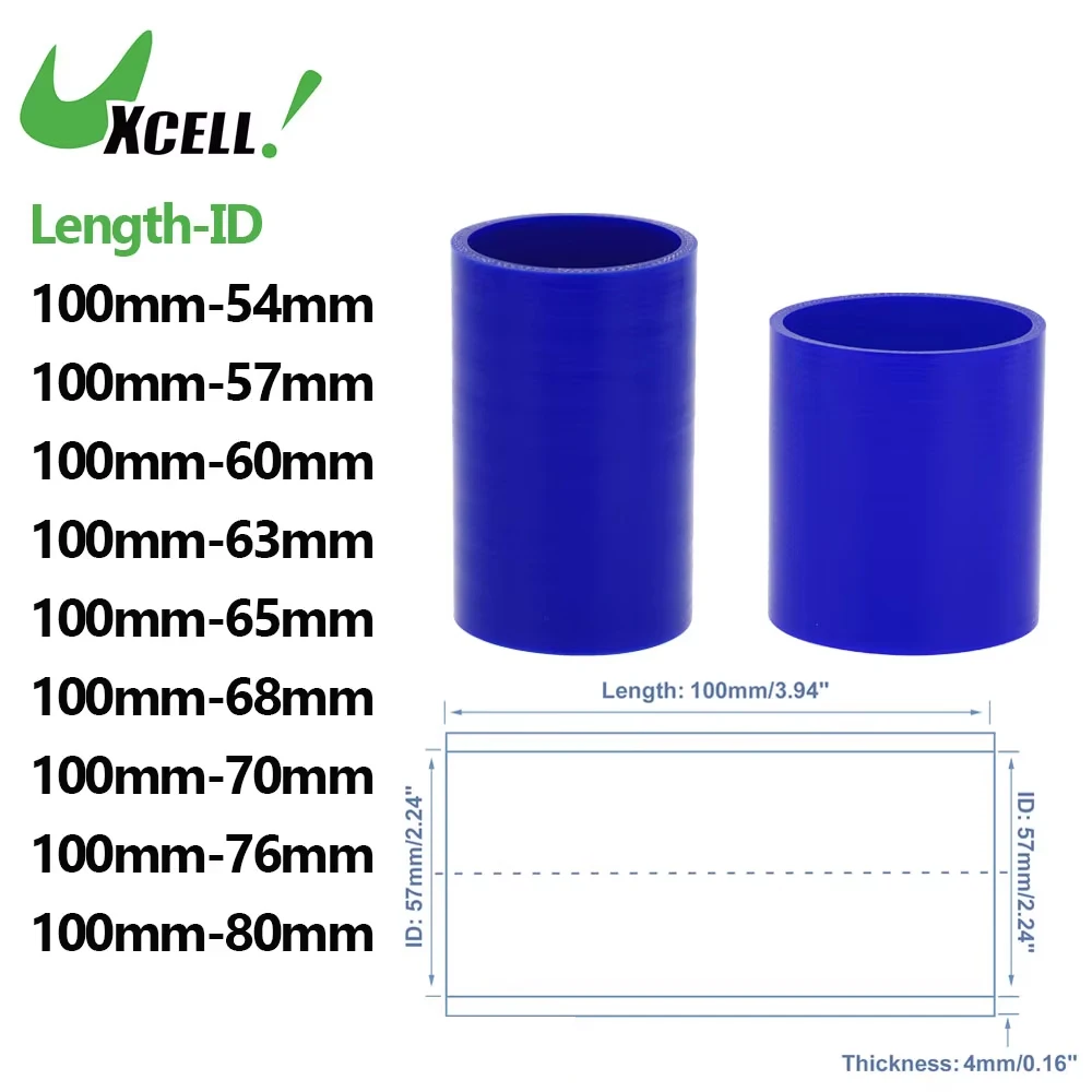 

UXCELL Car Silicone Hose Coolant Hose 54mm-80mm ID 100mm Length 0 Degree Blue Car Accessories Universal Silicone Hoses for Cars