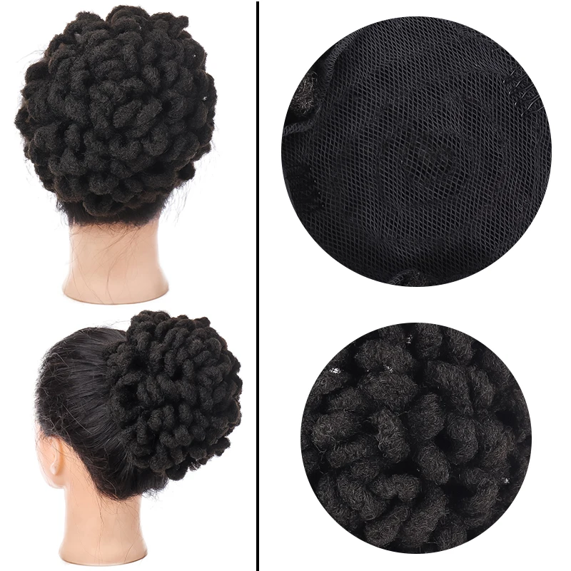 New Concubine Synthetic Ponytail Chignon Wig Clip On African Afro Women Hair Drawstring Wig Bun Rayon Natural Heat Resistant Bun