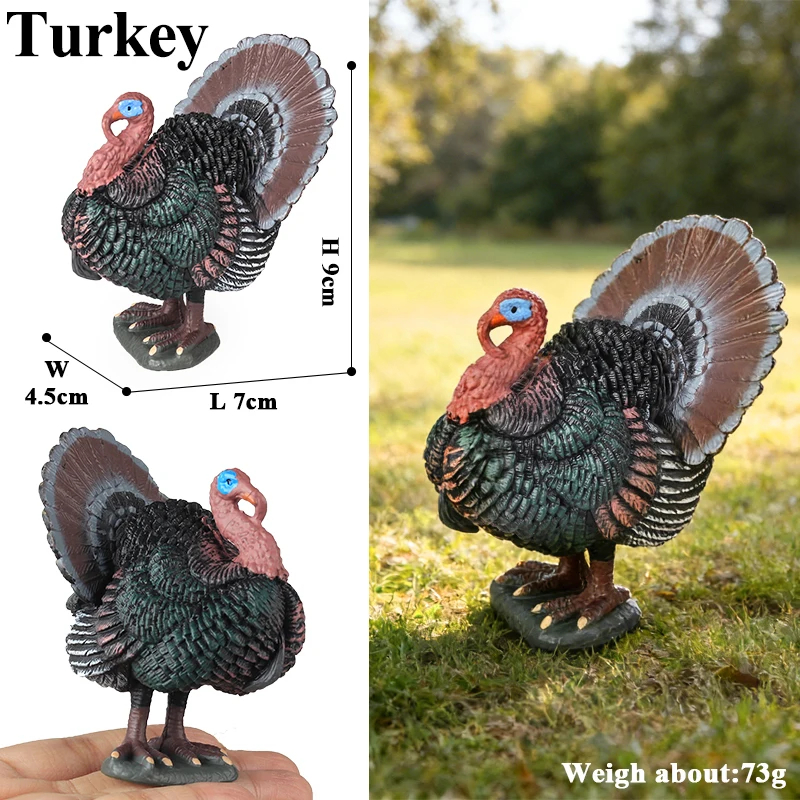 Oenux Schöne Nutztiere Henne Türkei Chook Huhn Hahn Actionfigur Modell Figuren Geflügel Miniatur Pädagogisches PVC Kinderspielzeug – Detail 7