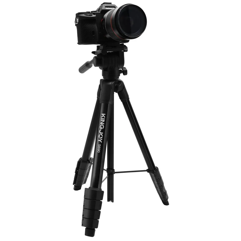 

KINGJOY Portable Aluminum Lightweight Travel Outdoor Tripods 5Sections With Quick Plates Spirit Level For Canon Nikon Sony DSLR
