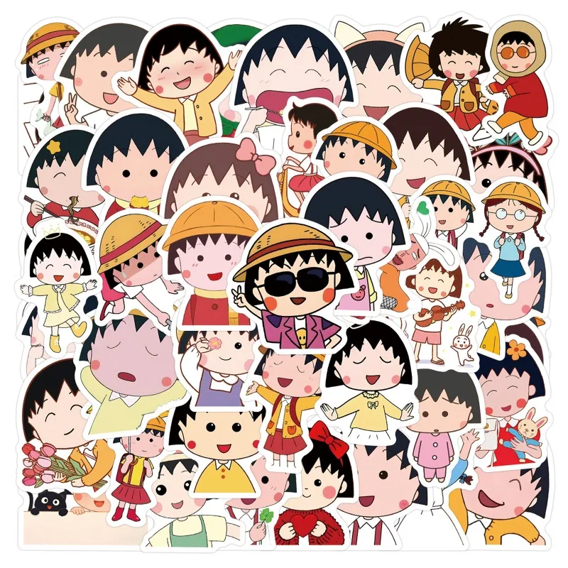 120Pcs Cartoon Cute Chibi Maruko-chan Stickers for Journal Decoration DIY Stationery Phone Notebook Stickers