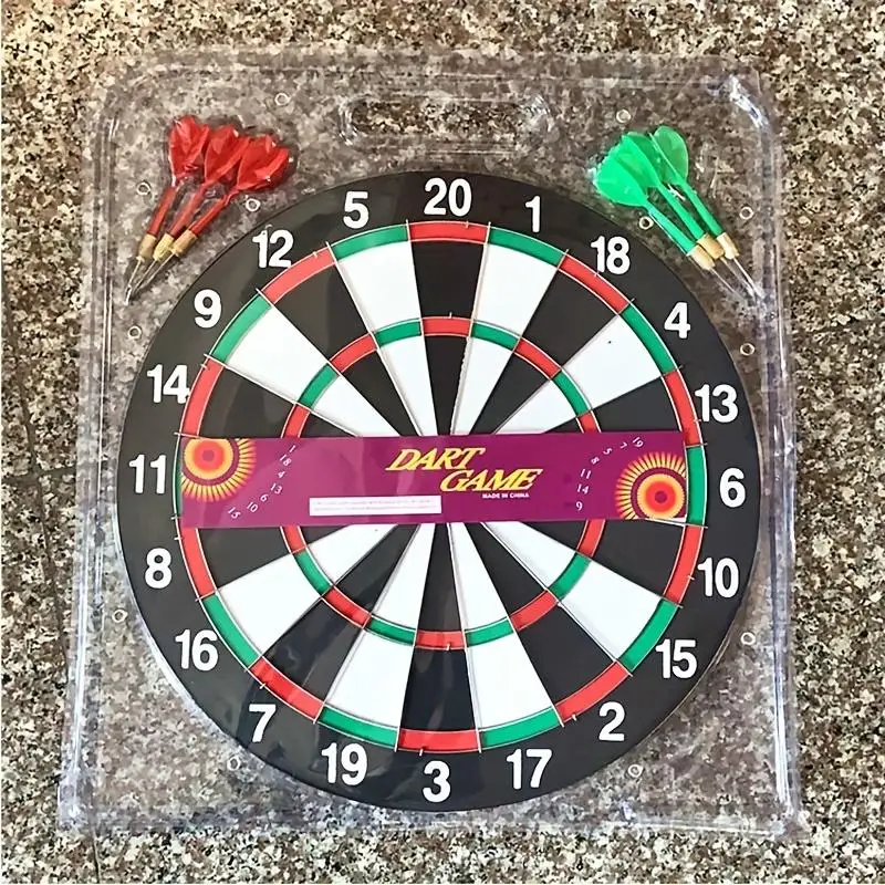 Multi-Specification Grid Dual-Faced Dartboard, Home Outdoor Entertainment, Lightweight Portable Design, Includes Darts Set