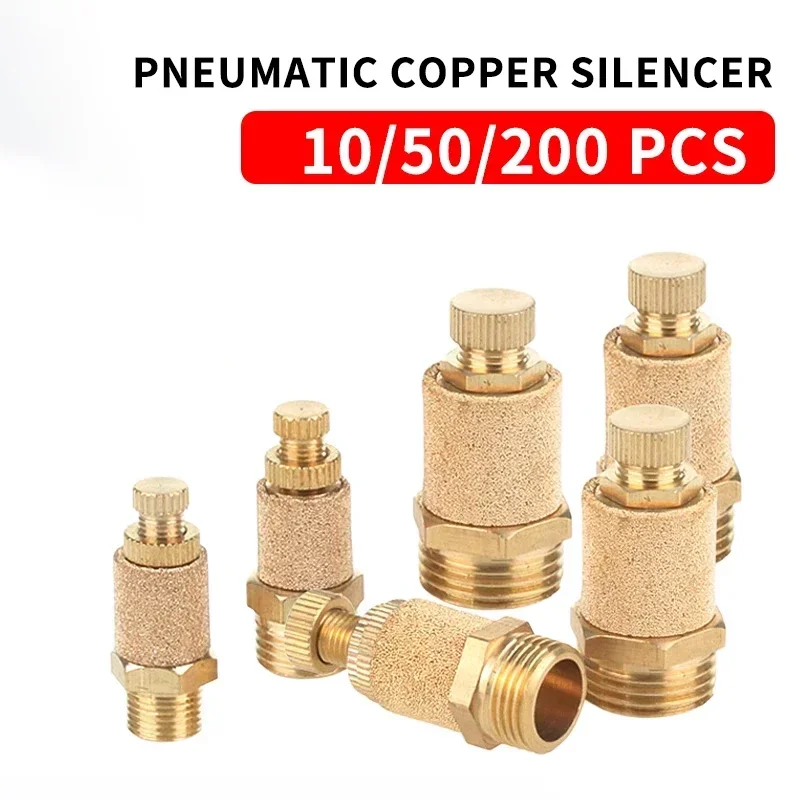 

Pneumatic Exhaust Muffler Silencer M5 1/8 1/4 3/8 1/2 3/4 BSP Male Thread For Air Noise Brass Adjustable Long Short BSL SLM SLL