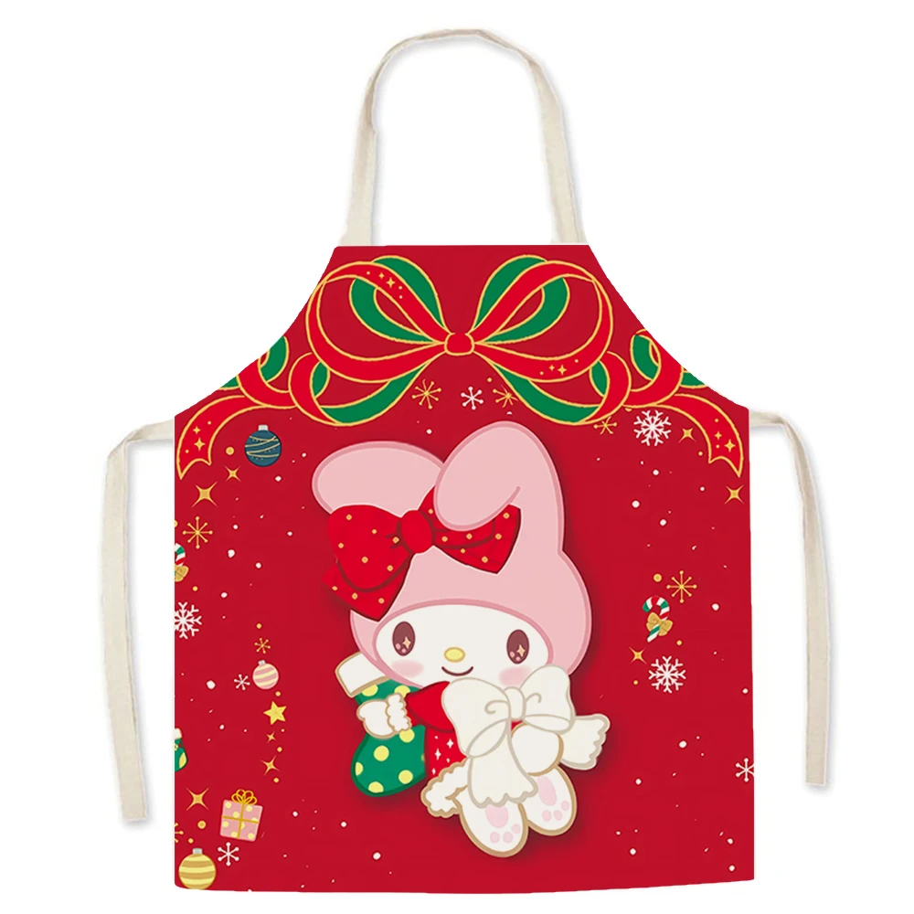 Christmas Sanrio apron ‌‌ Cinnamon Dog Kuromi Hello Kitty print apron Restaurant waiter chef apron Children\'s bib anti-fouling