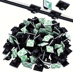 50 Self-Adhesive Cable Clips, Cable Management Cable Holders, Cable Tie Brackets Suitable for Cars, Offices, and Homes