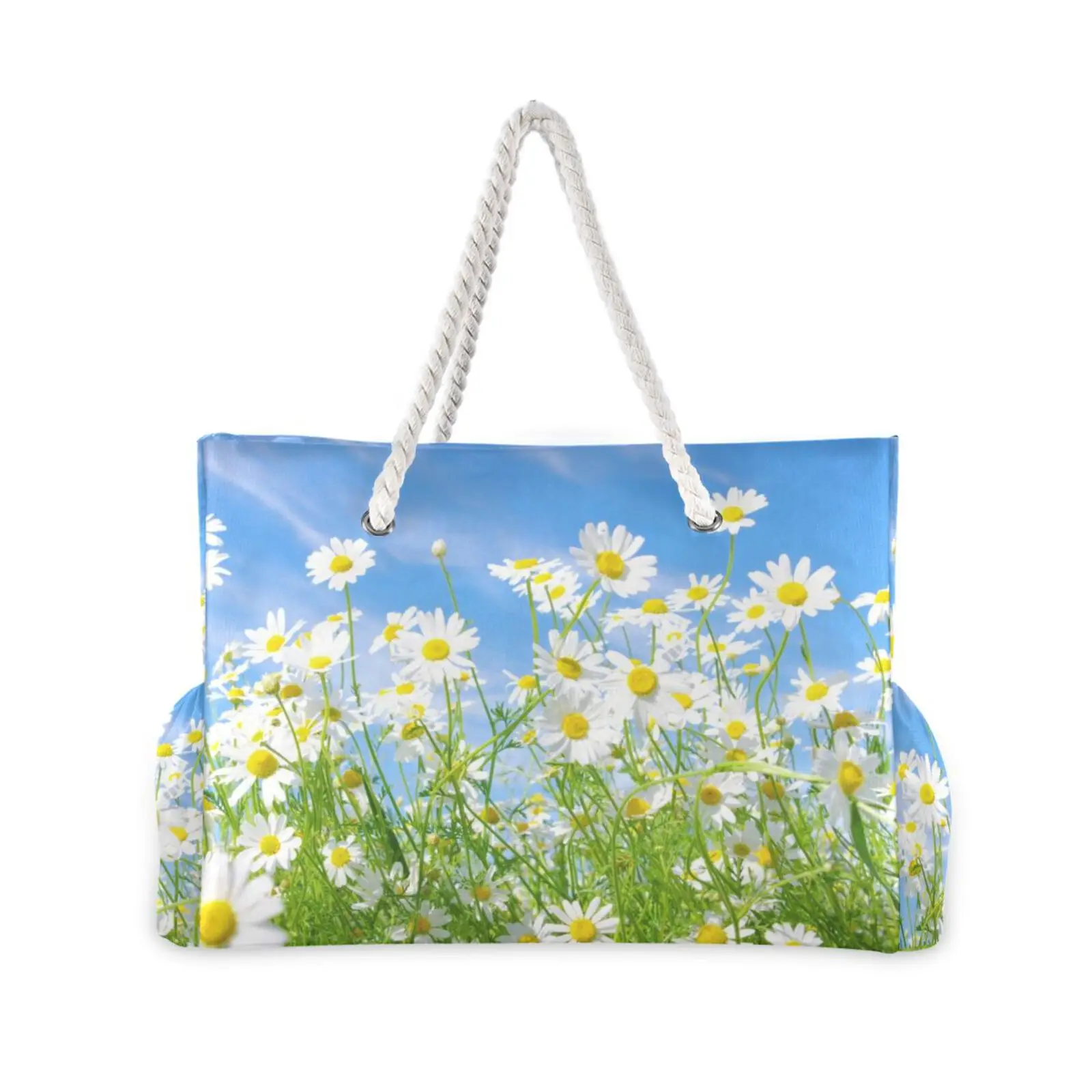 New Beach bag Large Capacity Ladies Shoulder Bag Rural flowers Print Tote Shopping Bag Fashion Practical Handbag