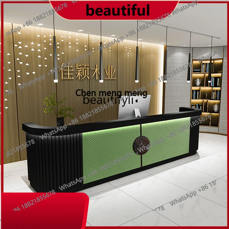 

Chinese style checkout page high-end atmosphere leather bar coffee shop front desk clothing store reception desk H