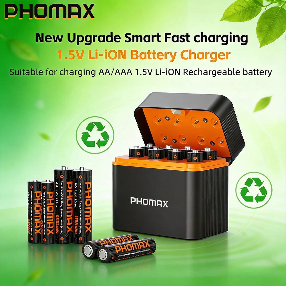 PHOMAX 1.5V AA & AAA Lithium Ion Battery New Fast Charging Rechargeable Battery For Toy Camera Remote