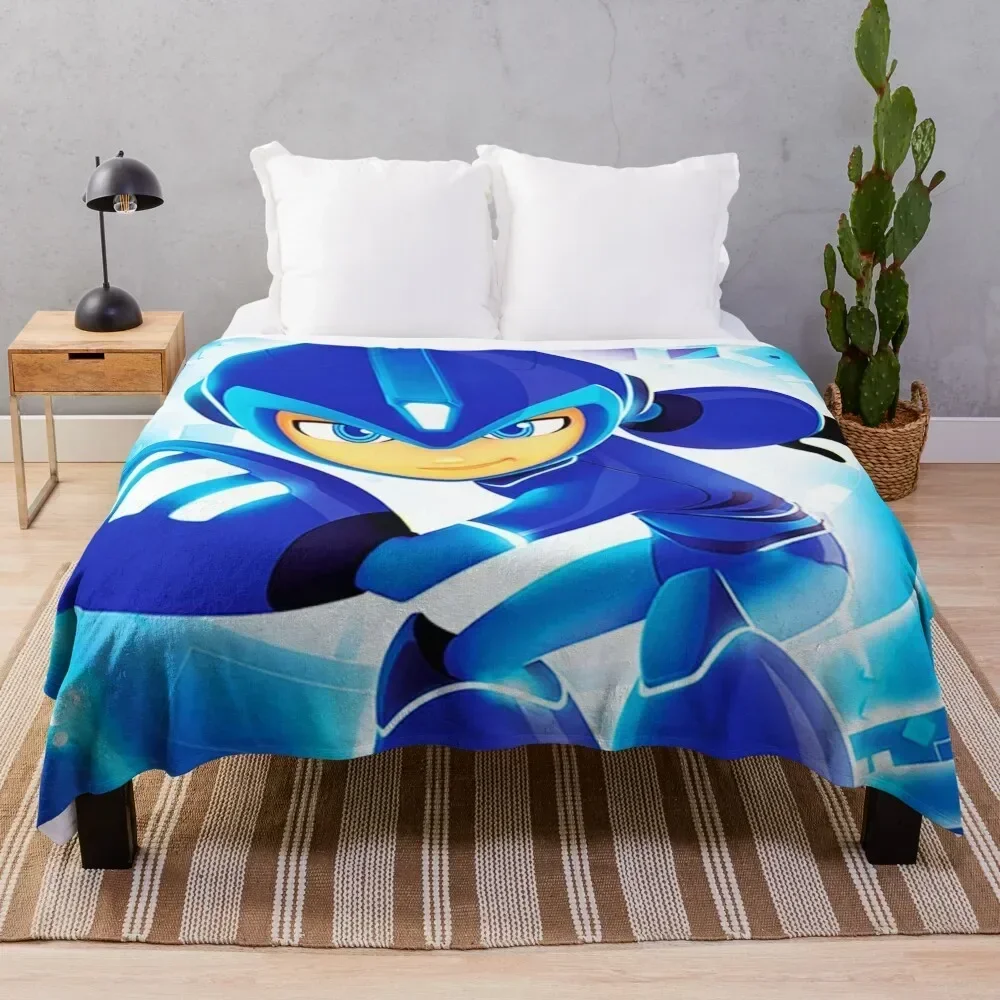 

Mega Man Fully Charged Funny Gift For Fans mega man fully charged comic Throw Blanket warm for winter Sofa Quilt Sofa Blankets