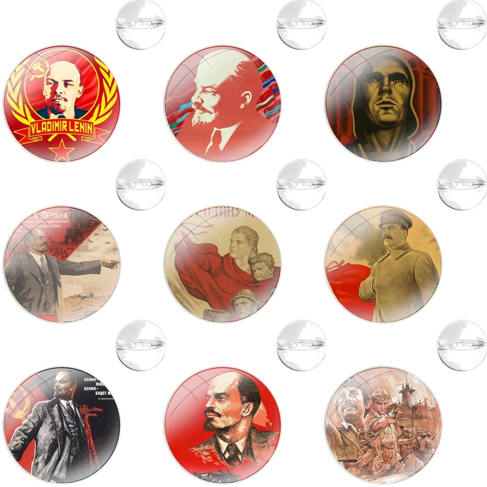 Pins Badge Metal Brooches For Clothes Backpack Decoration gift lassic CCCP Lenin Stalin The Soviet Union Poster Vintage