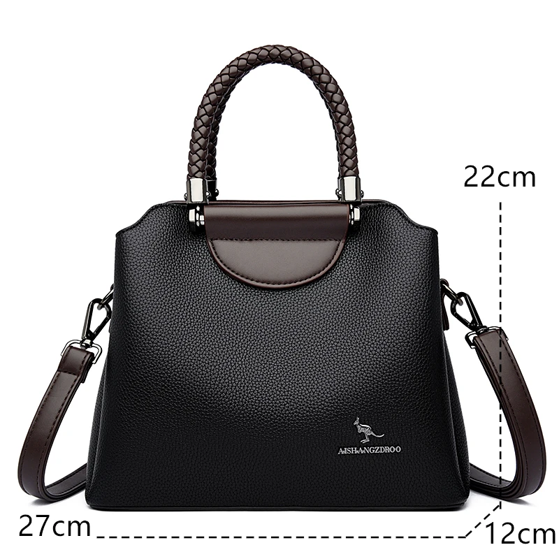 Luxury Soft Leather Women Handbag Designer Classic Ladies Shoulder Bag New Fashion Brand Large Capacity SolidColor Tote feminina