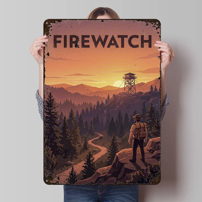 Firewatch – Adventure Video Game Tinplate Poster Custom Wall Art Vintage Metal Signs Retro Tin Plaque for Living Room Decoration
