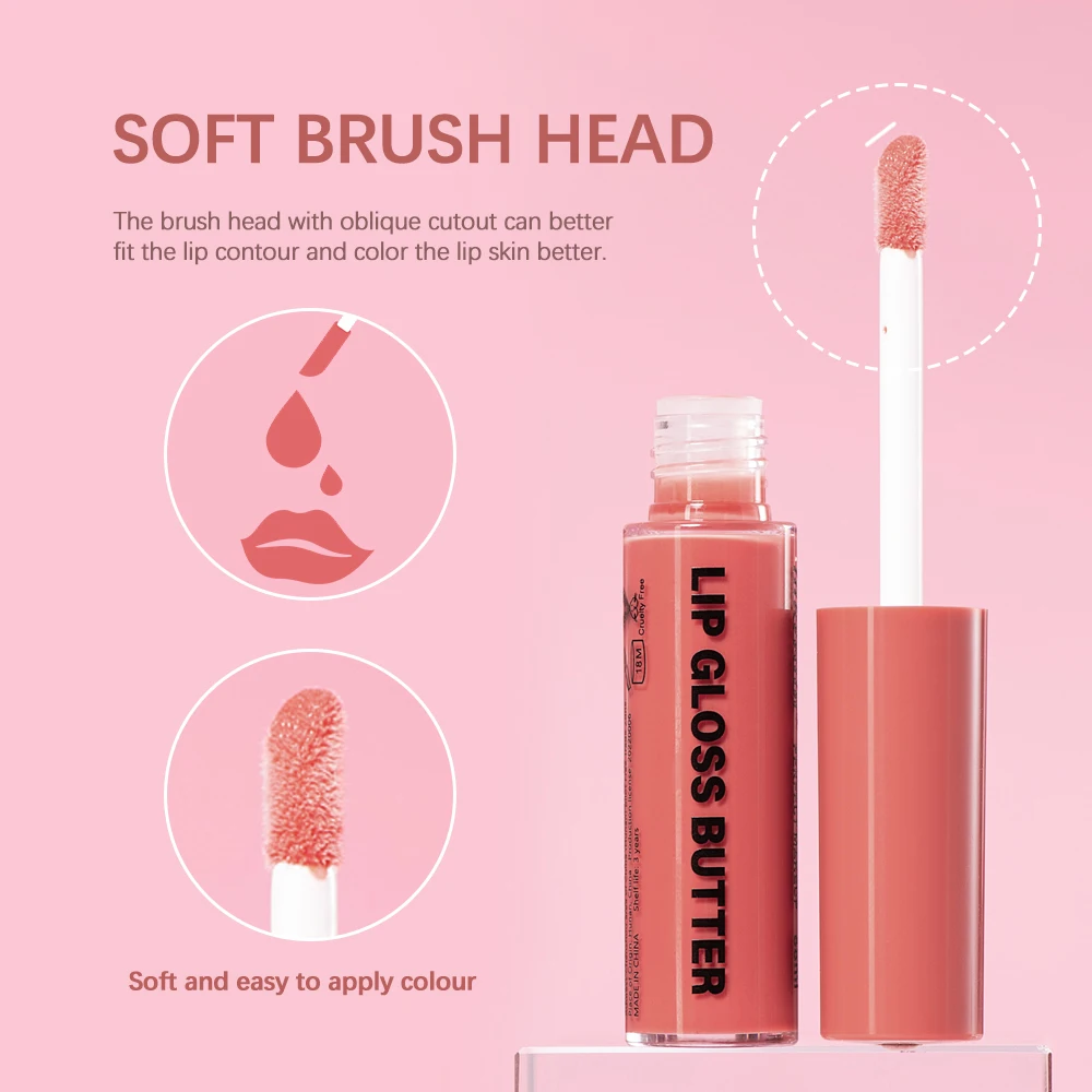 Lakerain Lipgloss-Butter, feuchtigkeitsspendend, befeuchtet die Lippen, 13 Farben, aufpolsternd, strahlende Lippen, Öl, Make-up, Glanzkosmetik