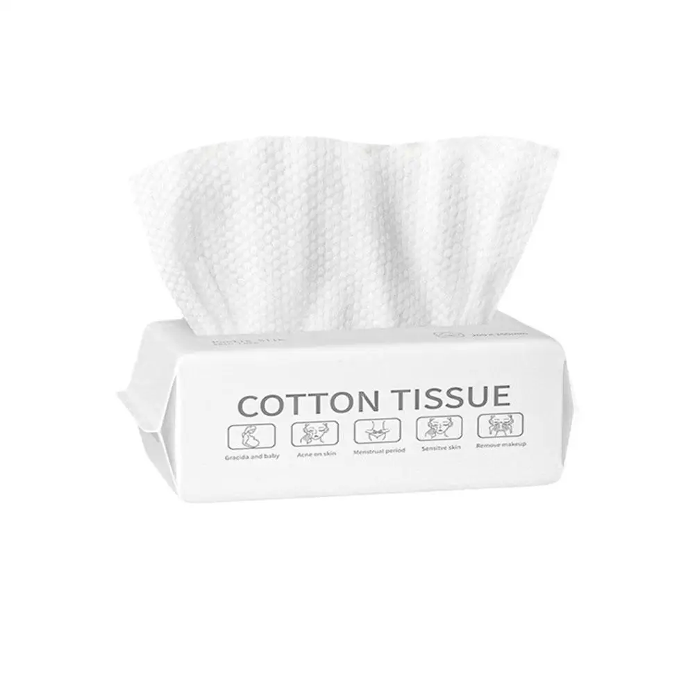 Poulet-Serviette pour le visage en pur coton optique, lingette nettoyante pour le visage, dissolvant de support en coton, extracteur de maquillage doux et sec, X2T4