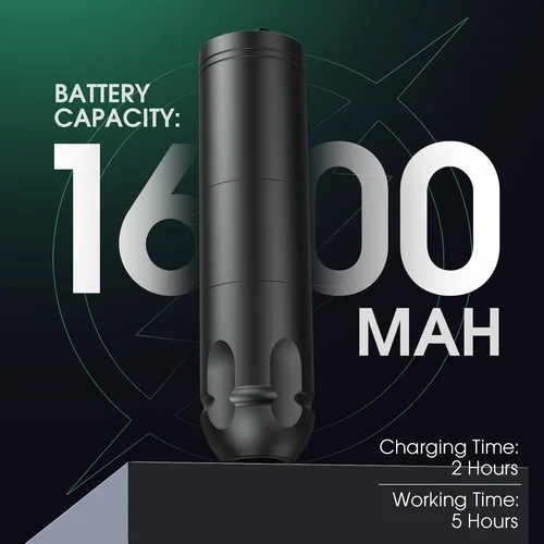 Imagen 2 del producto INKIN Unltra one-máquina de tatuaje inalámbrica, fuente de alimentación con pantalla Led de 1600mAh de capacidad para máquina de agujas de cartucho de tatuaje