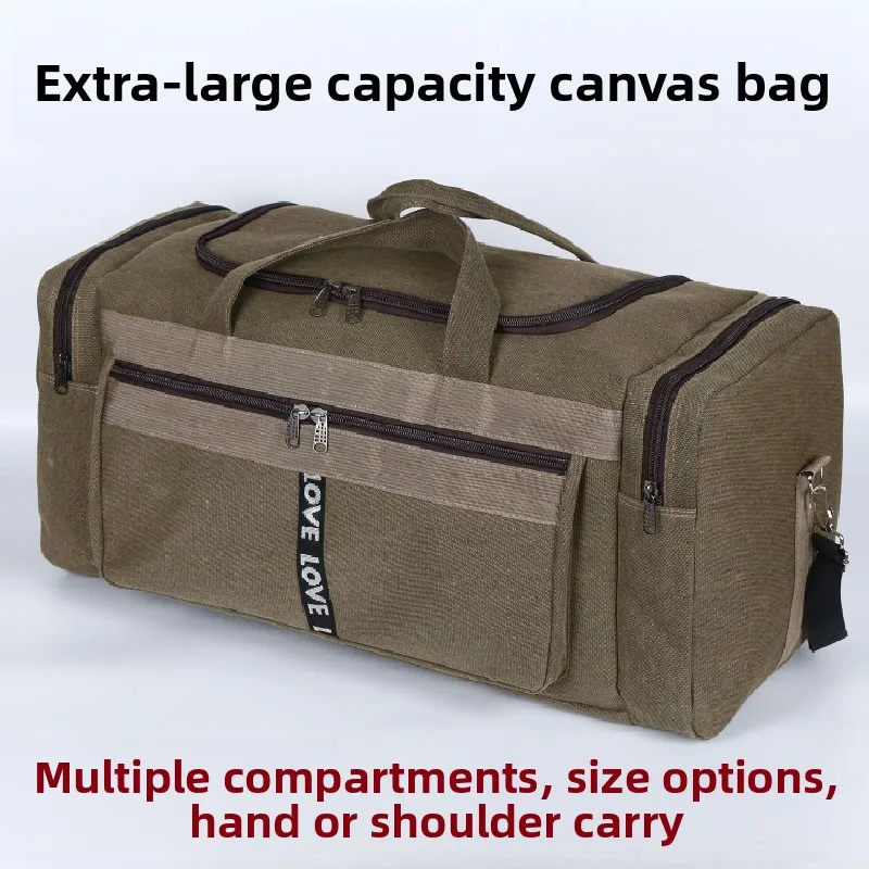 

Large Capaci Canvas Travel Bag Outdoor Retro Lage Bag Handheld ex Workwear Clothing Single oulder Bag for Youth Tr...
