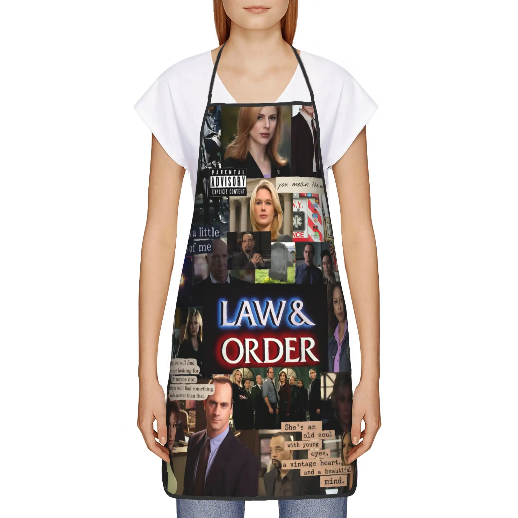 Law Order SVU Apron  Fashionable Household Kitchen Accessories Work Barber Aprons without Pocket