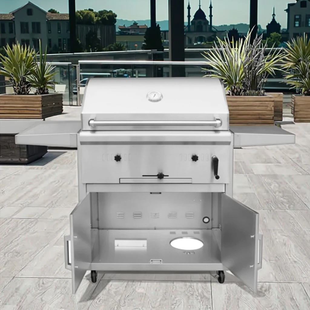 Premium Quality Stainless Steel Charcoal BBQ Grill Modern Luxurious Design Easy Use for Outdoor Kitchen Home Cooking & Picnics