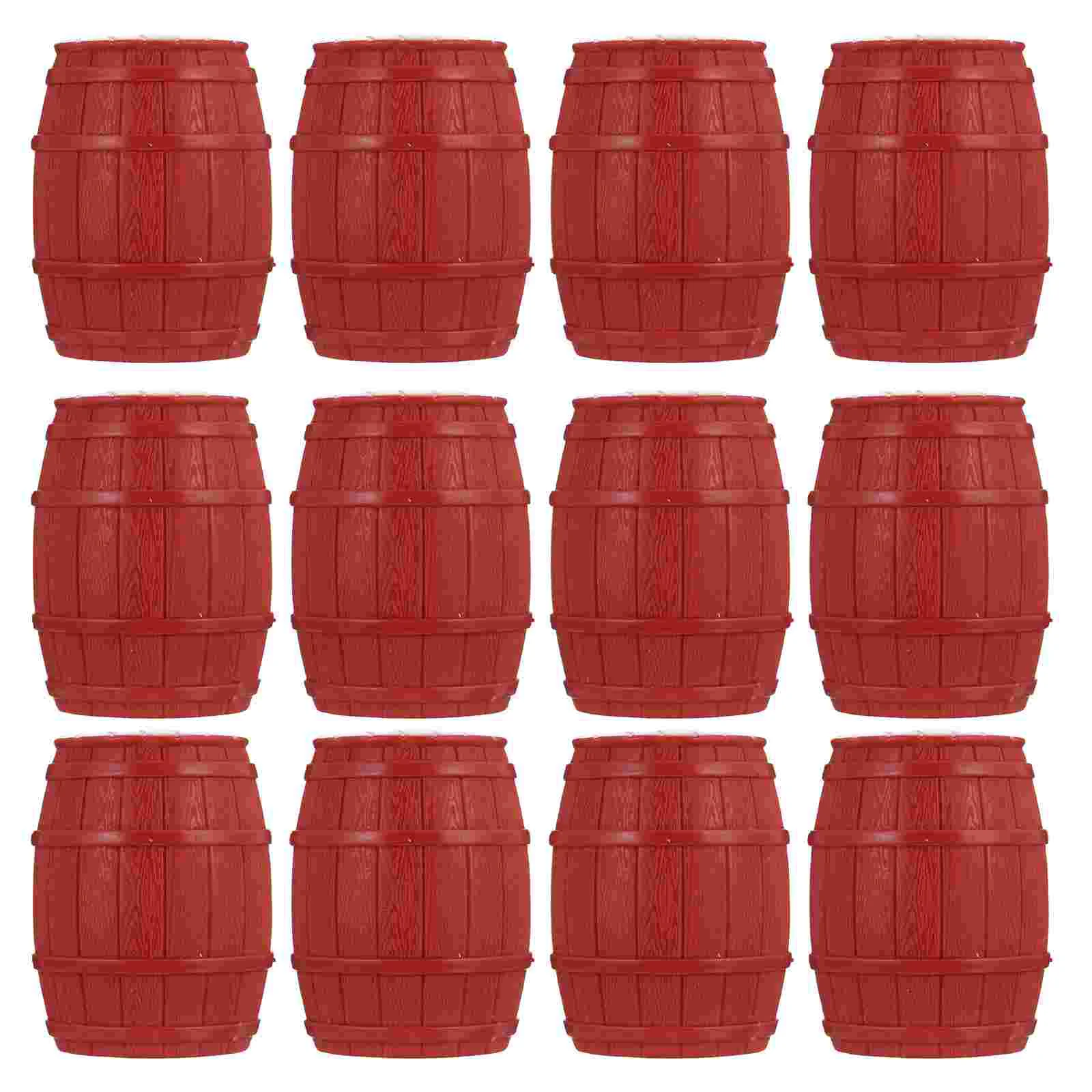 12 Pcs Barrel Accessories Pirate Model Mini House Barrels Pvc Whiskey Toy Small Props Adornment