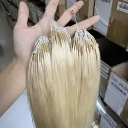 Blonde 60# 8D Human Hair Extensions 12