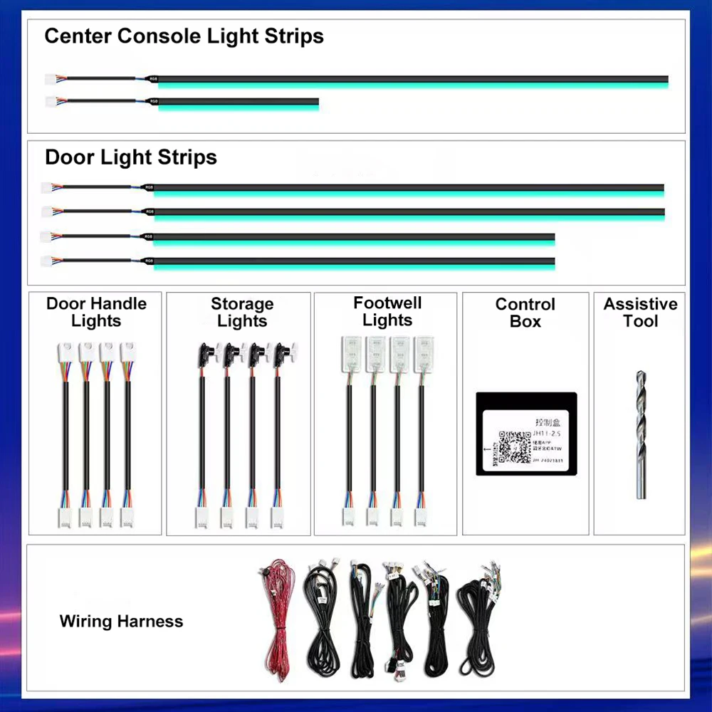 For BMW 4 Series F32/F33/F36/G22/G23/G24 9 Colors Lightings Car Decorative Auto Ambient Light Led Strip Tuning Car Accessories
