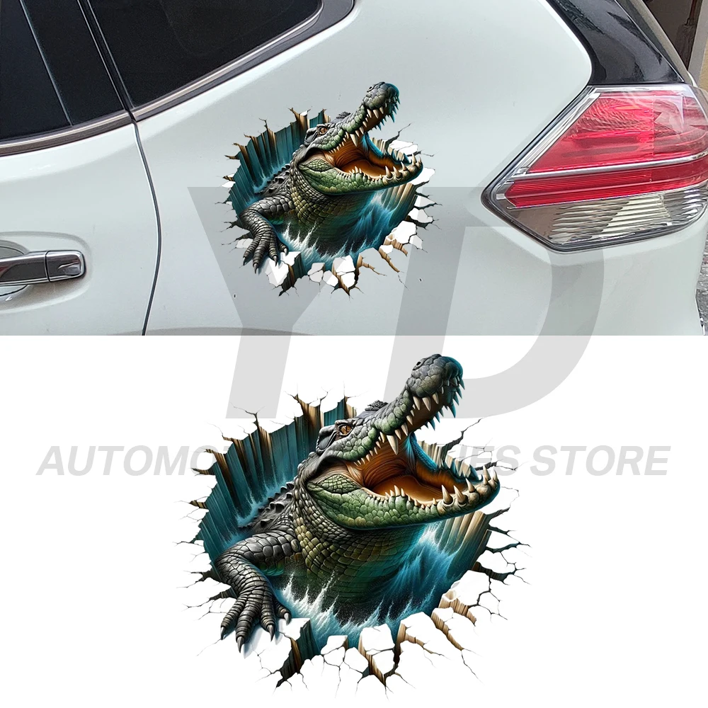 3D Crocodile Car Sticker Scary Alligator Decals Waterproof Vinyl Auto Body Window Laptop Decor Skeleton Animal Styling Gift