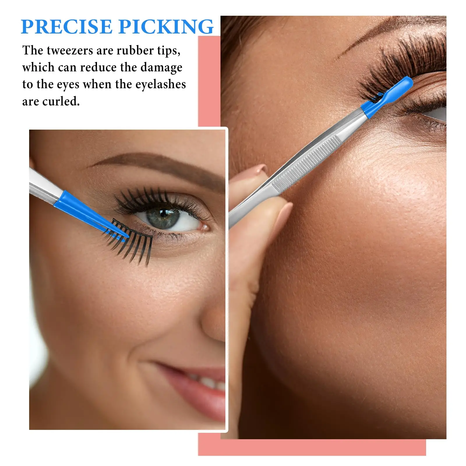 1 Uds. Pinzas con puntas de goma, juego de pinzas recubiertas de PVC, pinzas de punta recta de goma, pinzas de punta plana de goma, dobladas largas