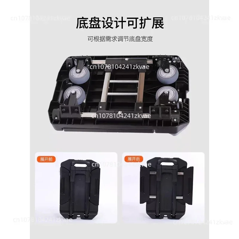 Folding Portable Flat Cart, Fully Foldable Household Luggage Trolley, Express Delivery & Shopping Small Pull Hand Truck Trailer