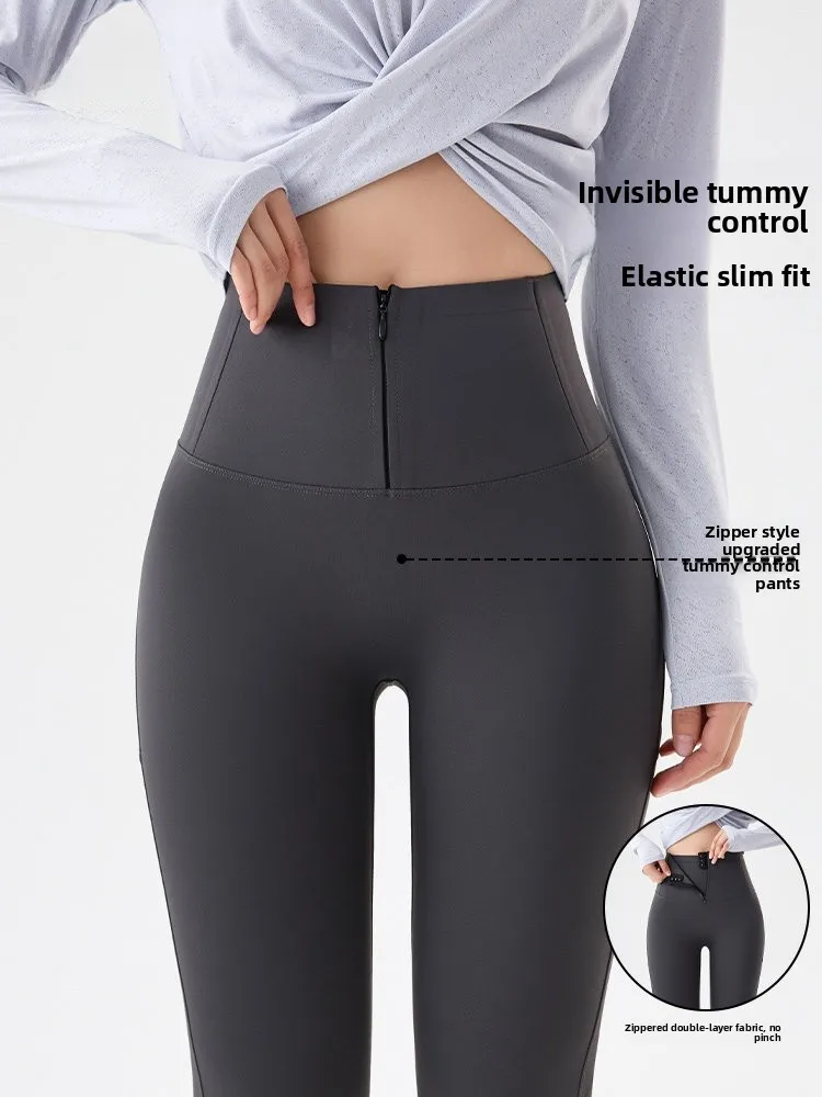 

ay Invisible Zipper arkskin Pants Women's Thin Qui Dry Fitn Trousers Spring 2026 man Spor High Waist Leggings