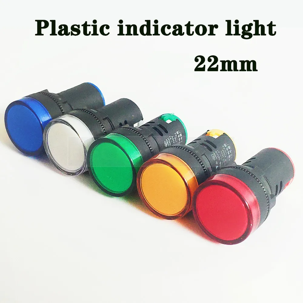 

22mm plastic Indicator lights 12V 24V 220v waterproof Signal lamp power signal lamp LED indication indicator Lamp