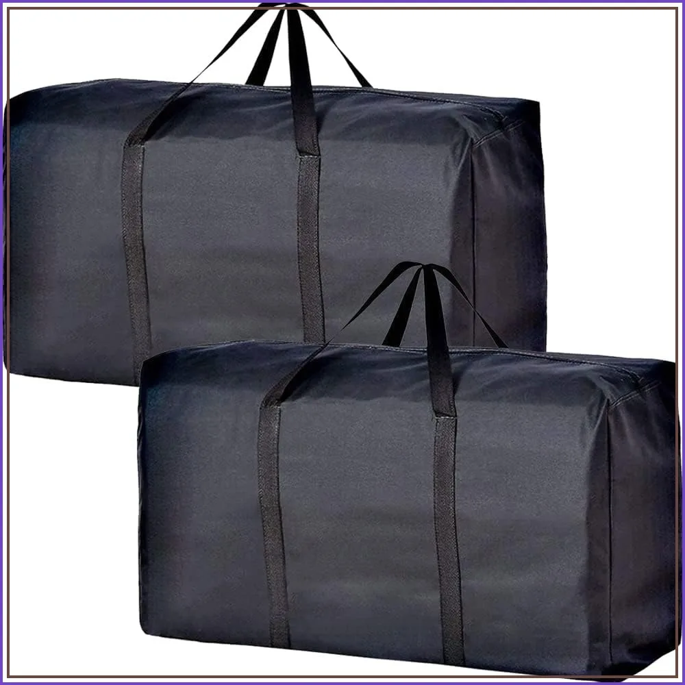 Extra Large 90L Moving Bags with Sturdy Zippers & Handles, 2-Pack, Space-Saving Storage for Clothes, Blankets, and Travel