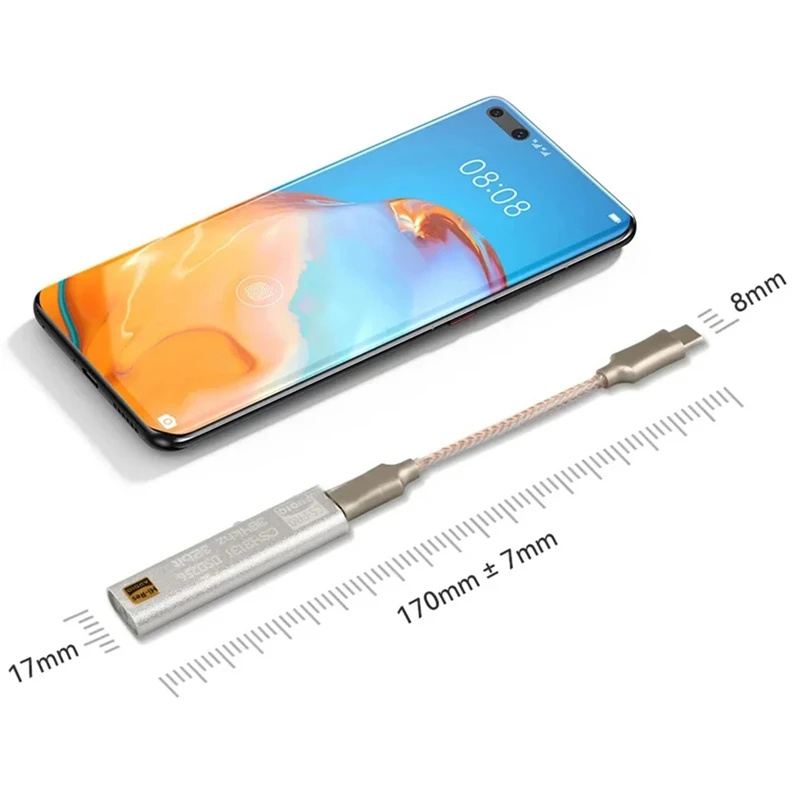 DAC CS43131 DSD256 усилитель для наушников USB Type C до 3,5 мм Выход AUX адаптер Серебряный Hi-Fi аудио чип для Android