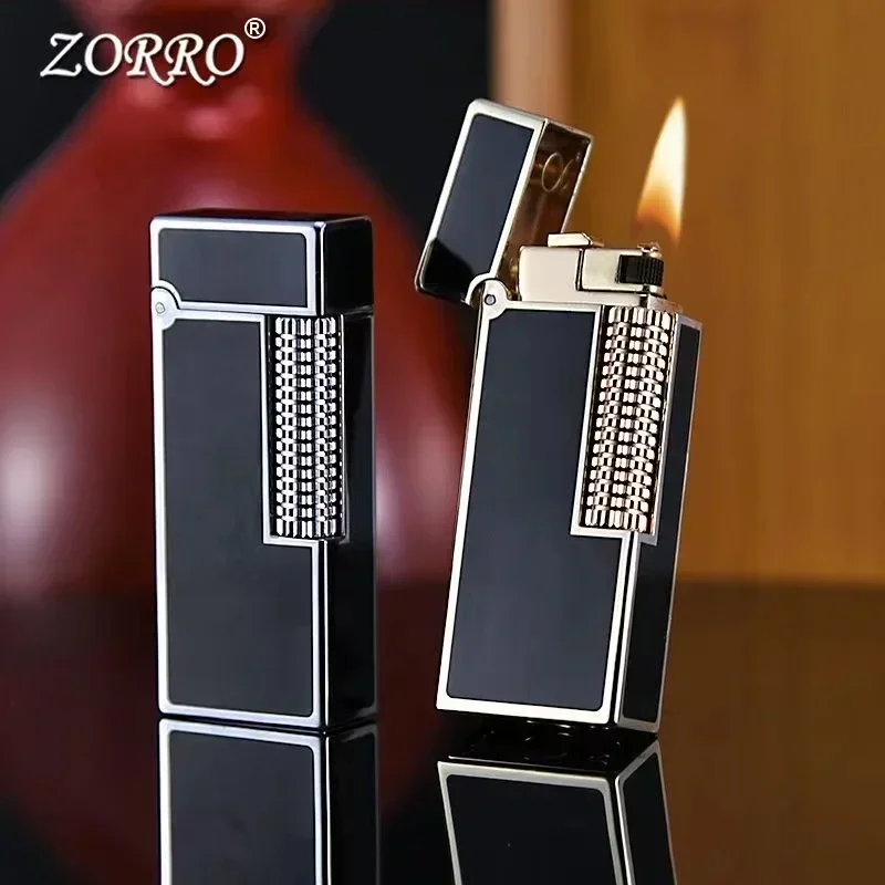 ZORRO Narrow Version Resin Craft Kerosene Lighter Mechanically Assisted Cover Opening Side Sliding Ignition High-end Gadgets