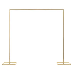 2.1x2m / 79x83inch Gold Wedding Arch Square Backdrop Stand Wedding Balloon Arch Stand Metal Frame for Ceremony Background Deco