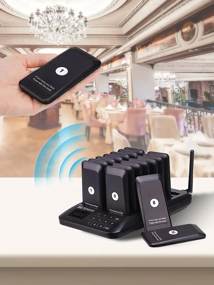 RETEKESS-Système d'appel sans fil TD157, 16 récepteurs Cowijk Buzzer, Beeper Bell, Bar, 73Food Truck, Hotel Church