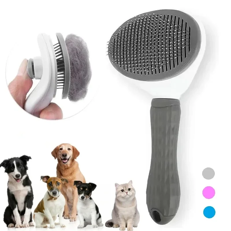 สัตว์เลี้ยงสุนัขแปรงหวีแมวทําความสะอาดด้วยตนเอง PET Hair Remover แปรงสําหรับสุนัขแมวกรูมมิ่งเครื่องมือสัตว์เลี้ยง Dematting หวีสุนัขอุปกรณ์เสริม