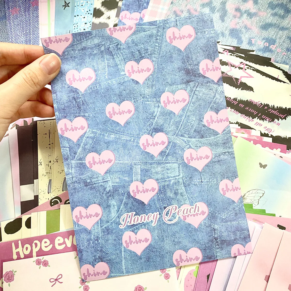 30sheets Decorative Papers for Stationery Arts Diy Crafts Album Journal Planner Memo Pad Denim Style Scrapbooking Material Paper