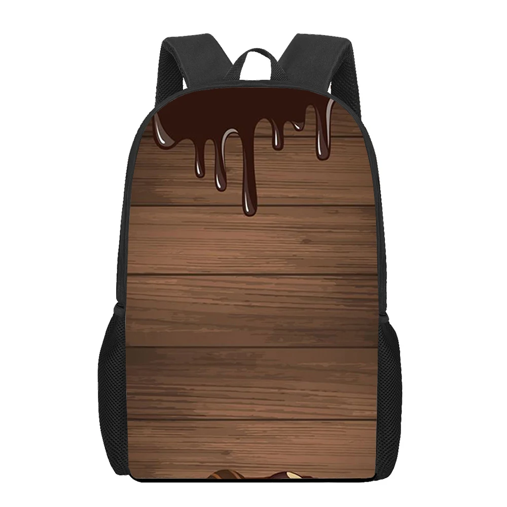 

Funny Chocolate 3D Printing Children School Bags Kids Backpack Girls Boys Book Bags Teenager Laptop Backpack Travel Rucksack
