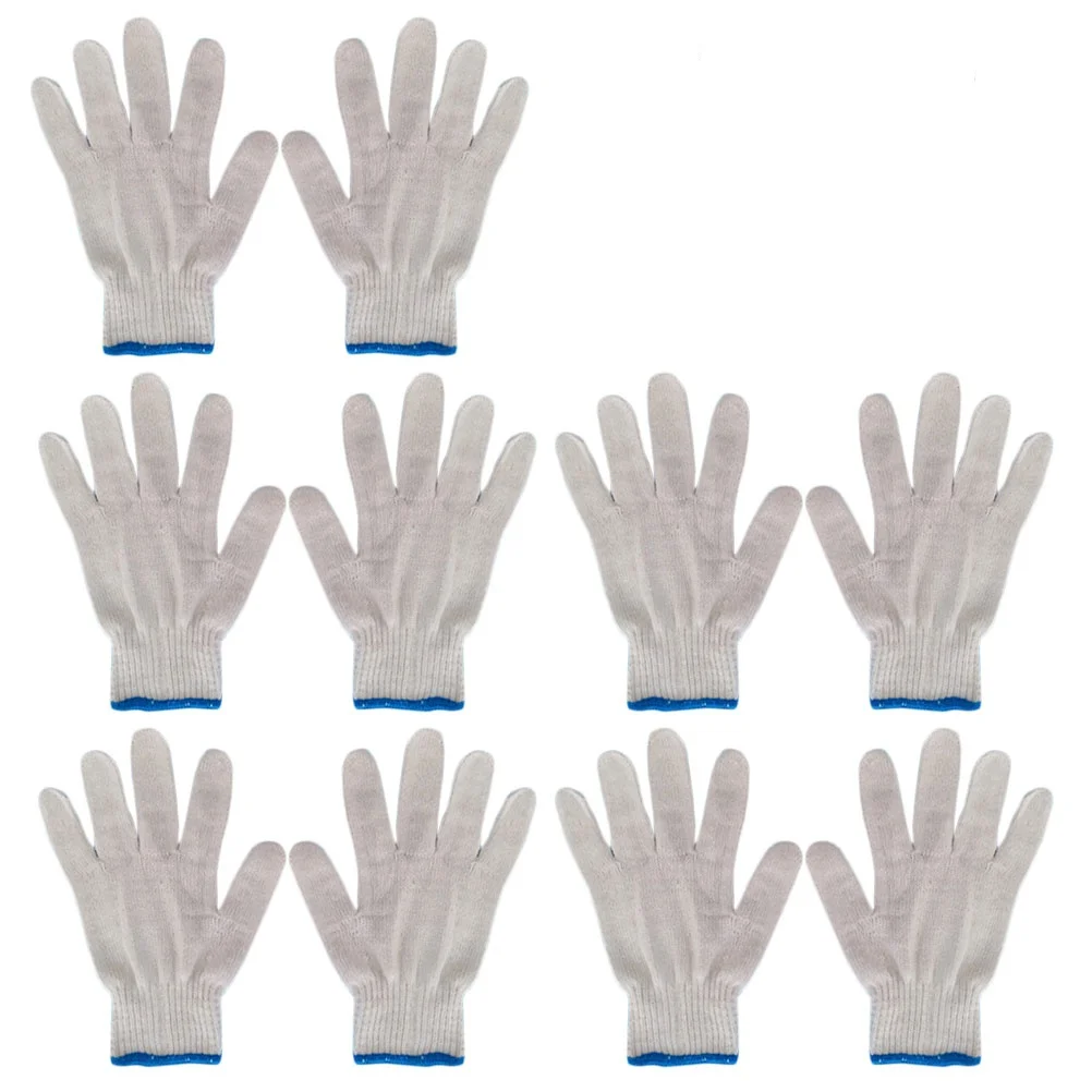 

10pcs Cotton Yarn Gloves Durable Safe Labour Protection Construction Site Machinery Maintenance Workshop Home Wearproof Glove